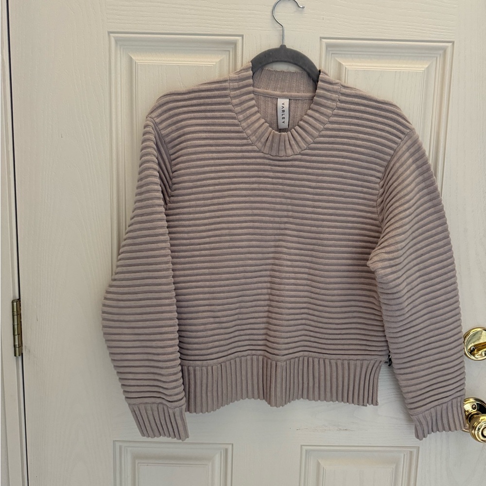 Varley Talbert Ribbed Knit cropped Sweater - Cream